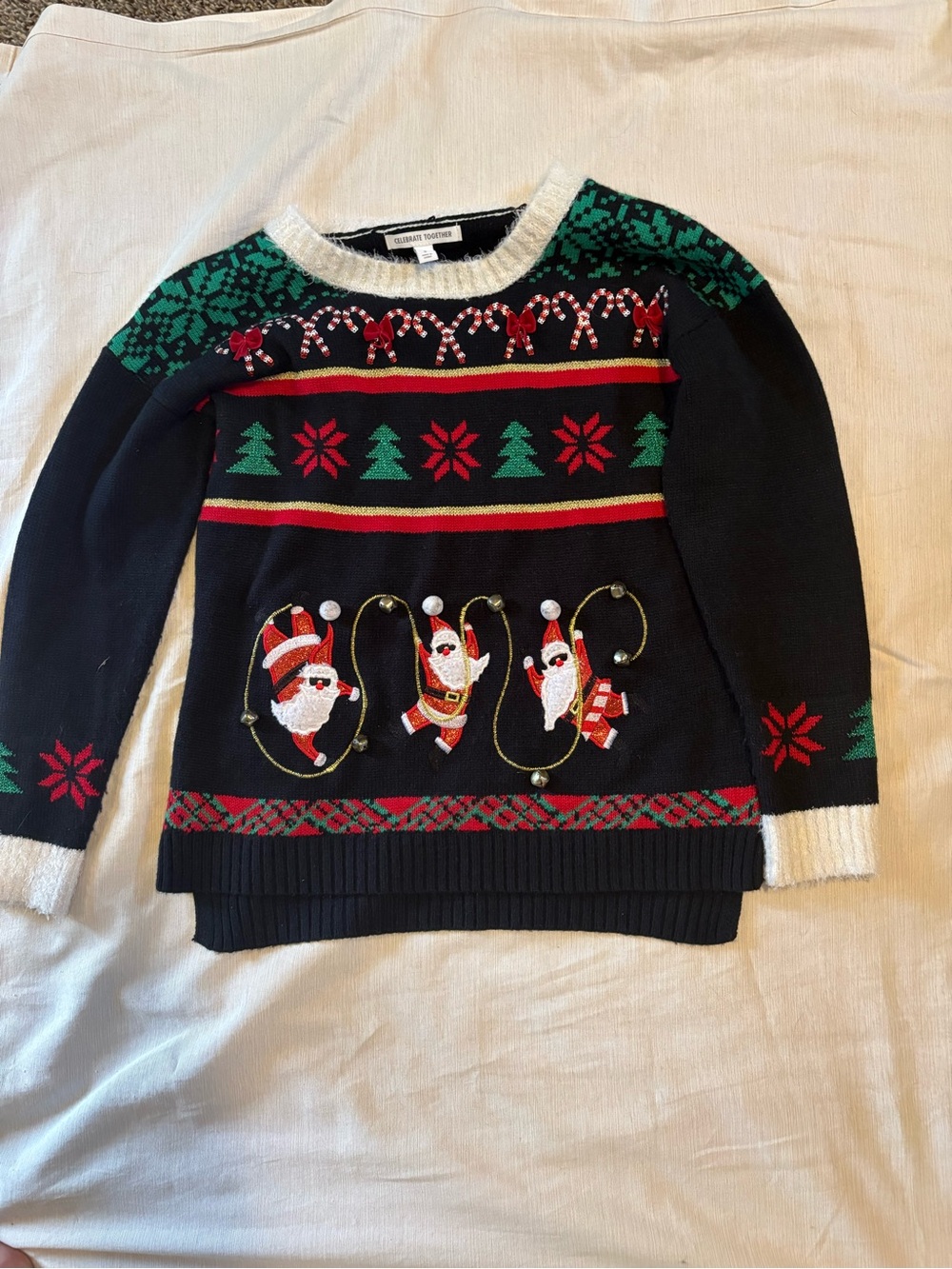 Ugly Christmas Knit Sweater - Black/Green/Red - Gildan?